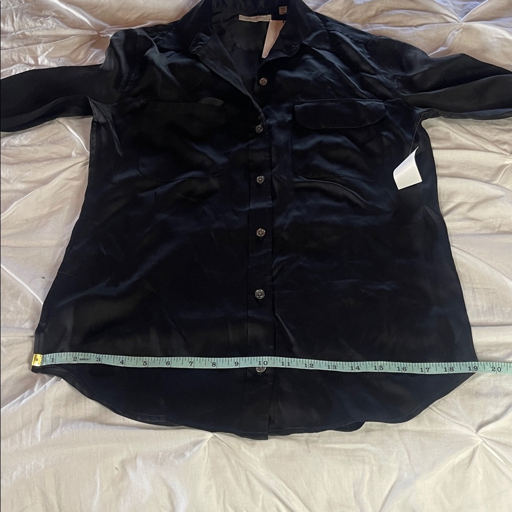 NWT Equipment SIGNATURE 100% SILK SATIN SHIRT in True Black - Picture 15 of 15